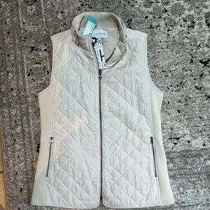 41 Hawthorn Cream Quilted Vest with High Collar